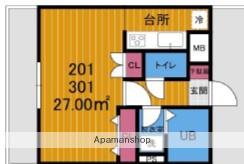 アムールミオ(ワンルーム/2階)の間取り写真