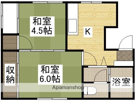 三建コーポ新屋敷(2K/3階)の間取り写真