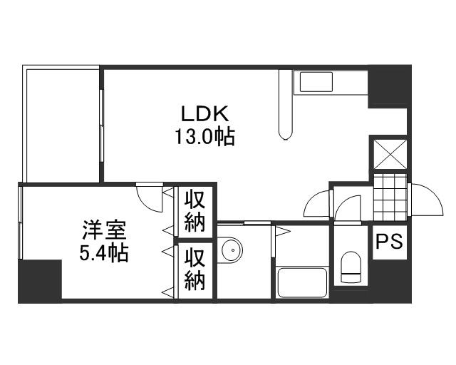クレストシティ中井町(1LDK/7階)の間取り写真