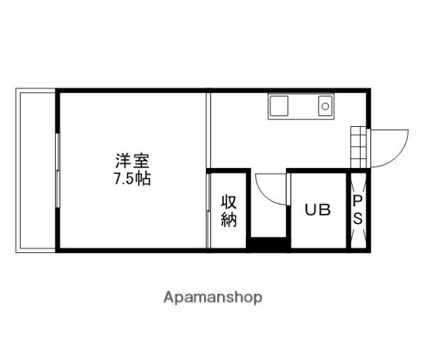 シャンティ東古松(ワンルーム/3階)の間取り写真