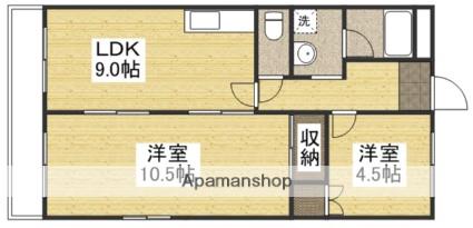 シティハイツ清水(2LDK/4階)の間取り写真