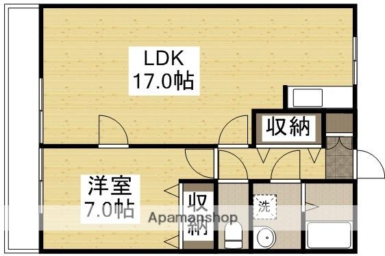 アークハイツ鹿田(1LDK/3階)の間取り写真