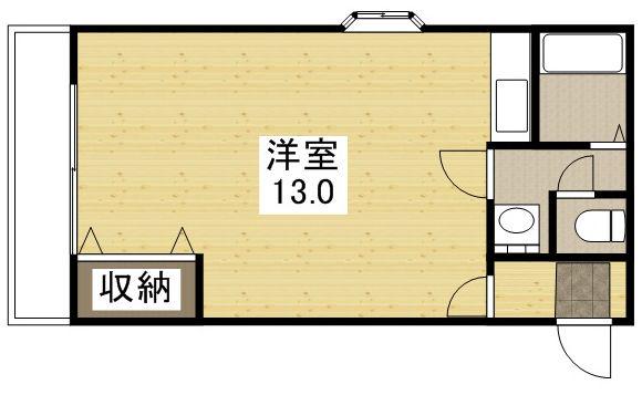 りんごの木Ⅰ棟(ワンルーム/2階)の間取り写真