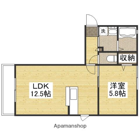 シャーメゾンデュオB棟(1LDK/1階)の間取り写真