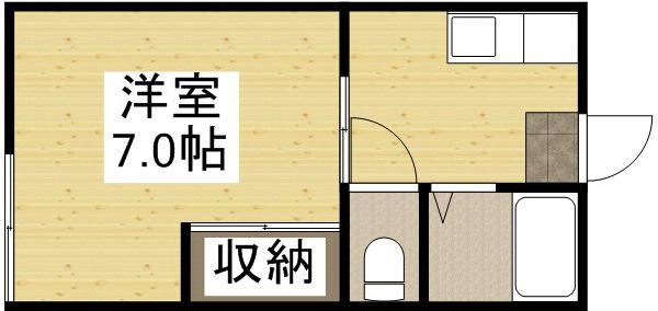 ハイツ難波A棟(1K/1階)の間取り写真