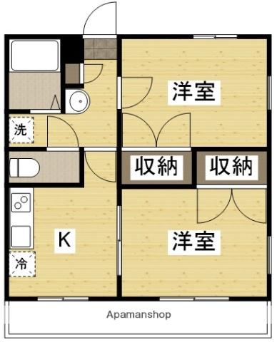 パルフィオーレF(2K/2階)の間取り写真