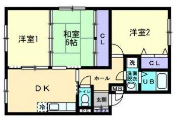 エスポワール(3DK/3階)の間取り写真