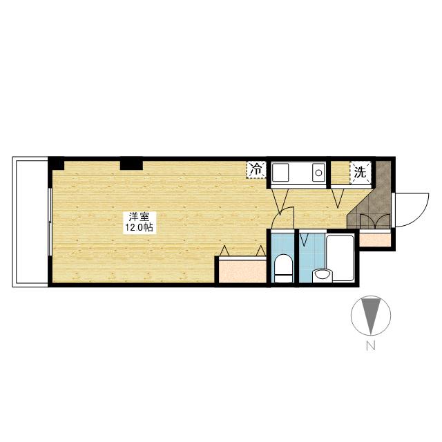 ホーメストハイツ蕃山町(ワンルーム/3階)の間取り写真