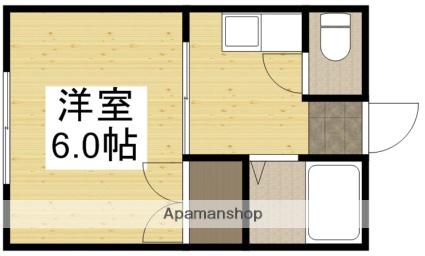 ミカサ旭川Ⅱ(1K/2階)の間取り写真