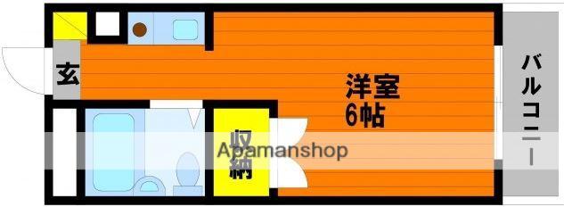 CASA大元(ワンルーム/3階)の間取り写真