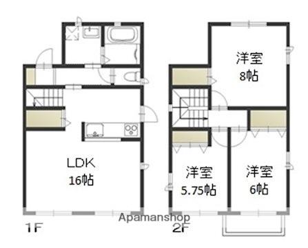 吉備線 備前三門駅 徒歩12分 2階建 築17年(3LDK)の間取り写真