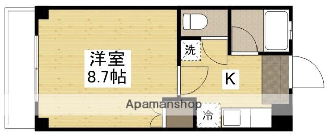 ウイング東島田(1K/1階)の間取り写真