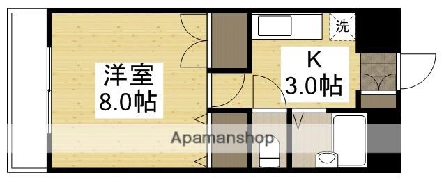 サンツボイⅢ(1K/4階)の間取り写真