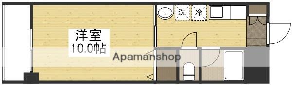 オーランド富田町(1K/7階)の間取り写真