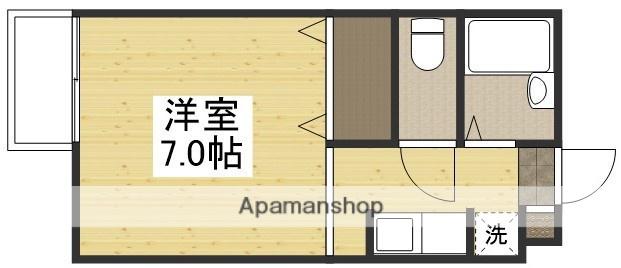 ヴィラフェアリー(ワンルーム/2階)の間取り写真