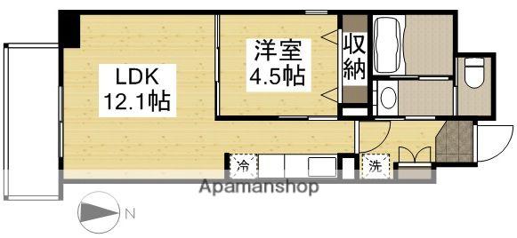 STUDIO昭和町(1LDK/10階)の間取り写真