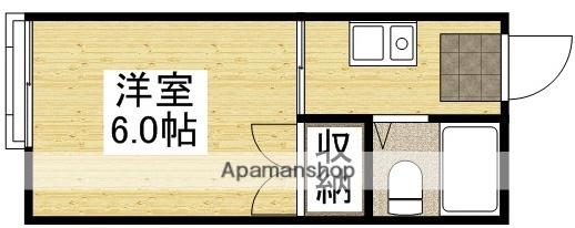 K36アパートメント京山(ワンルーム/1階)の間取り写真