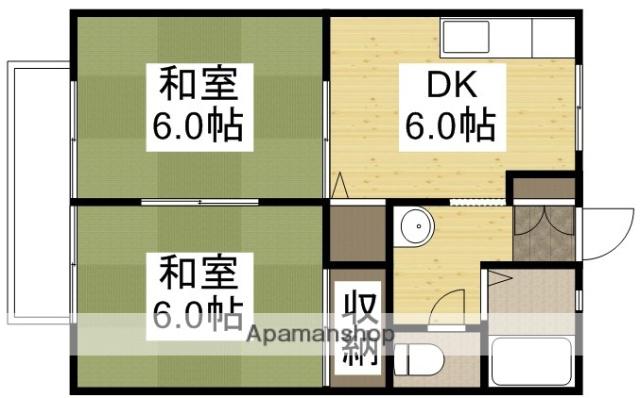 コーポモザン109(2DK/2階)の間取り写真