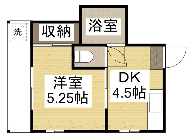 ASK3(1DK/2階)の間取り写真