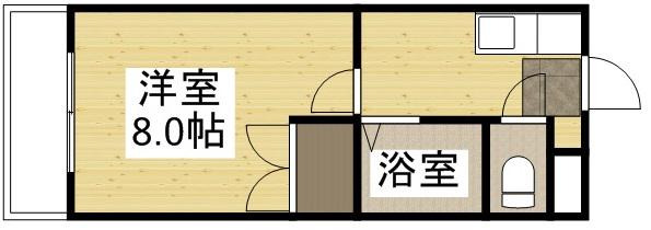 ベルシオンSHIMADA(1K/2階)の間取り写真