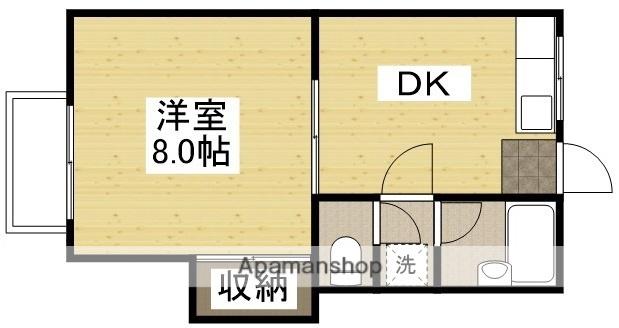 グリンベル1(1DK/2階)の間取り写真