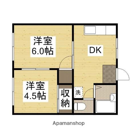 プティ赤松(2DK/2階)の間取り写真