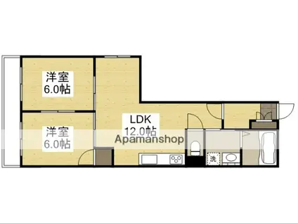 ラ・メール東島田(2LDK/3階)の間取り写真