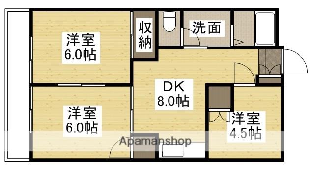 赤田ハイツ(3DK/5階)の間取り写真