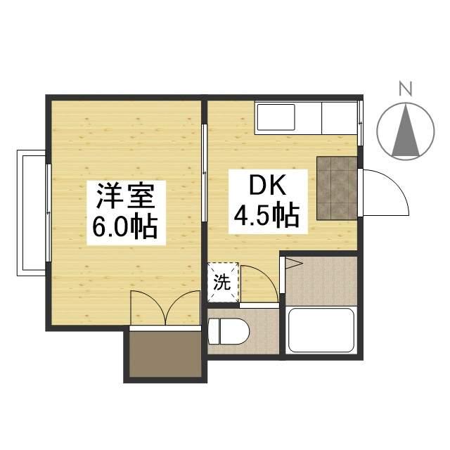 コーポ下伊福(1DK/2階)の間取り写真