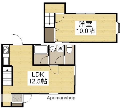 かやハウス３−０２(1LDK)の間取り写真