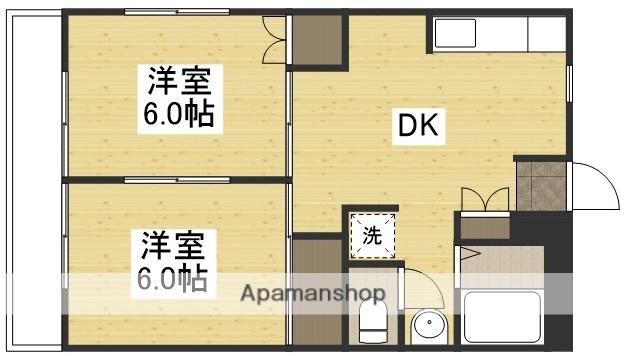 西川コーポ(2DK/8階)の間取り写真