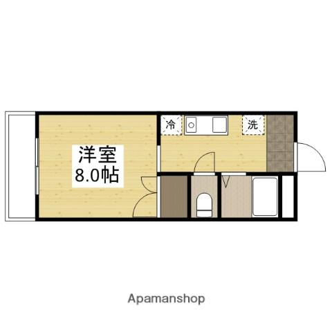 ワタナベマンション(1K/2階)の間取り写真