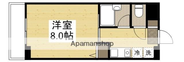 ラヴニール三野(1K/3階)の間取り写真