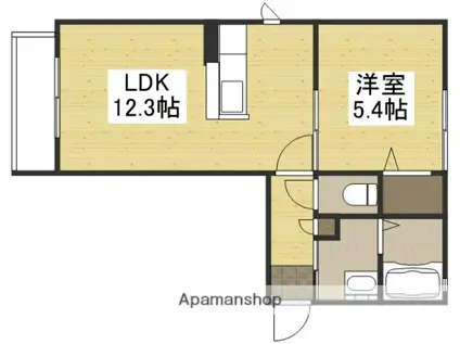 シャーメゾントランキルA(1LDK/2階)の間取り写真
