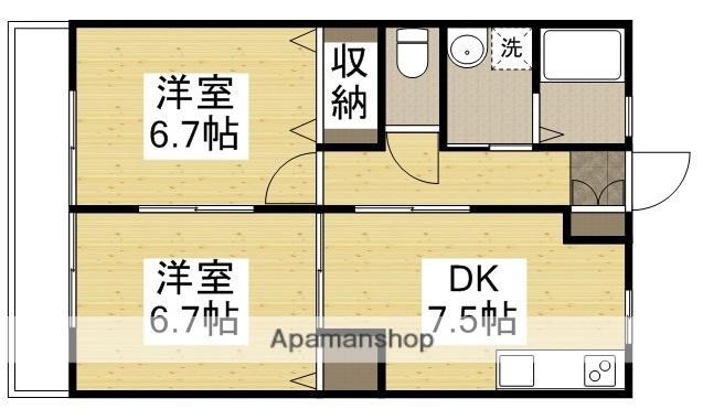 プログレⅠ(2DK/1階)の間取り写真