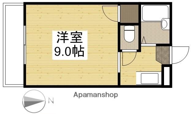 ウィステリア(ワンルーム/2階)の間取り写真