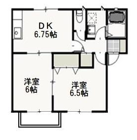 パイン・パレスB(2DK/2階)の間取り写真