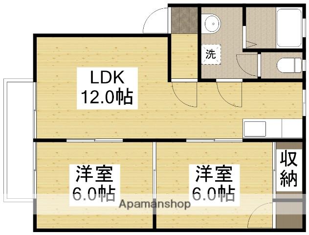 ディアス関Ⅰ(2LDK/1階)の間取り写真