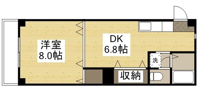 アーバンハウス東島田(1DK/3階)の間取り写真