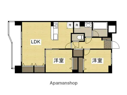 クレール西市(2LDK/4階)の間取り写真