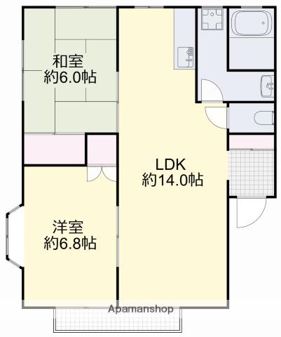 瑞穂の里D(2LDK/2階)の間取り写真