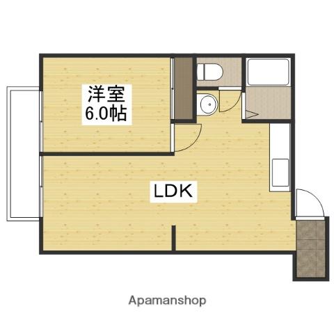ハッピーハイツ1号棟(1LDK/2階)の間取り写真