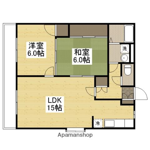 ラシェール松本(2LDK/1階)の間取り写真