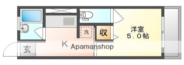 ハイツユタカ(1K/1階)の間取り写真
