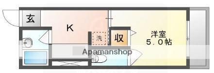 ハイツユタカ(1K/3階)の間取り写真