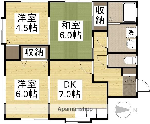 ジョイハウスサクラダ福島(3DK/1階)の間取り写真