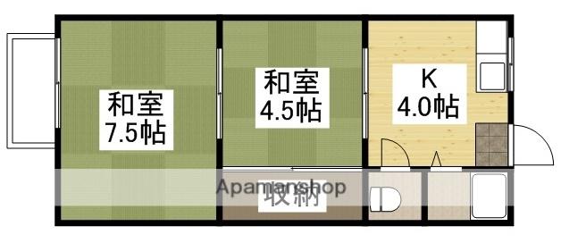 リバティーアパート(2K/1階)の間取り写真