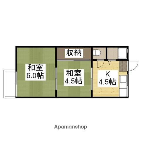 リバティーアパート(2K/1階)の間取り写真