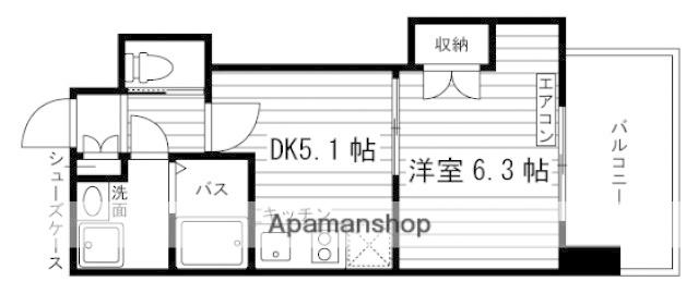 GRAND ETERNA岡山 2(1DK/9階)の間取り写真