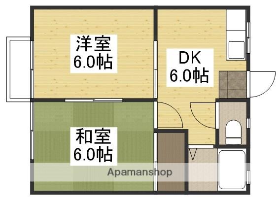 内田コーポⅡ(2DK/2階)の間取り写真